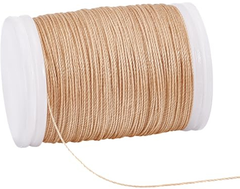 PH PandaHall 120m 0.5mm Cordon Ciré Marron Fil Ciré en Polyester, Cordon de Perles Cordon Bracelet Cordon Collier pour Bracelet Collier Fabrication de Bijoux Artisanat Kontting Macramé | Fil en polyester ciré pour loisirs créatifs, bracelets, colliers, attrape-rêves, bijoux, macramé, projet de couture