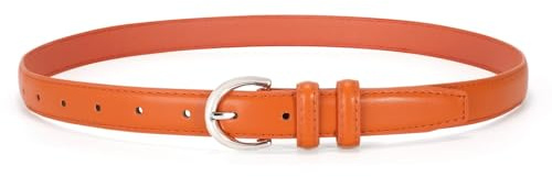 VONMELLI Women's Leather Belt For Jeans Dresses Adjustable Vintage Waist Belts For Women Fashion Leather Belt Classic Ladies Belts With Single Prong Buckle