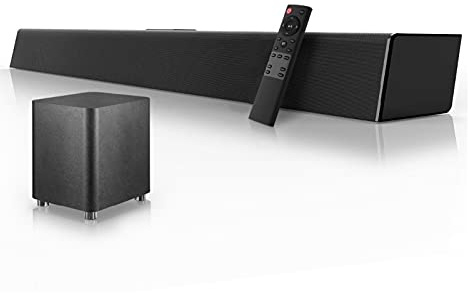 Sistema de sonido de cine en casa 120W SoundBar 2.1 TELEVISOR Soporte de altavoz Bluetooth Óptico AUXILIAR Altavoces de subwoofer de bar de sonido coaxial for TV