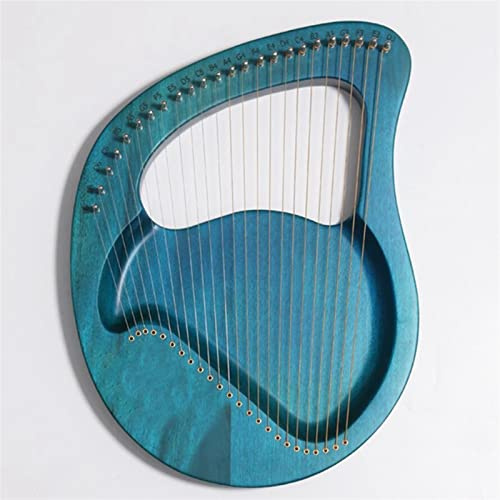Arpa portátil, arpa lira, violín griego, lira caoba 24 cuerdas, arpa mano con llave afinación para principiantes amantes la música.