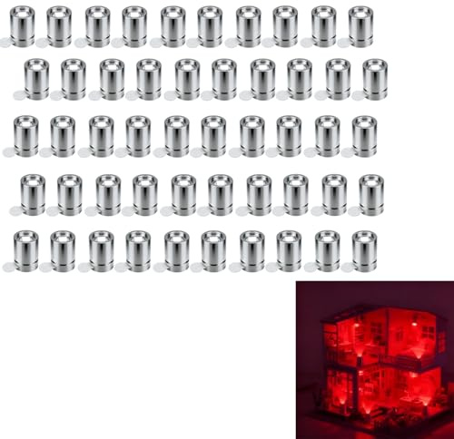 Pack de 50 Mini Lumières LED, Lampes LED Alimentées par Piles pour Bricolage, Décoration de Maison, Projets Miniatures et Événements, pour Créations Personnalisées (Luminescence Rouge)
