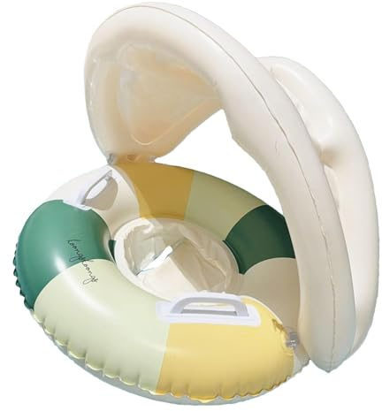 Salvagente Neonato Galleggiante Per Piscina Con Protezione Solare E Baldacchino Per Sedile Sicurezza Regolabile Anello Gonfiabile con Protezione Solare