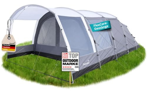 Skandika Tienda de campaña Tipo túnel Svalgard 6 Sleeper Protect | para 6 Personas, Varillas FlexCore, Cabina de Dormir Negra, Columna de Agua de 5000 mm, Altura de 210 cm