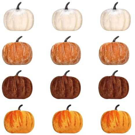 Höstliga Dekorationspumpor för Bordet 12 Stycken Skördefestbordscenterpiece | Imiterade Dekorationspumpor för Thanksgiving, Halloween, skördetid, skördefest, bondgård, lantlig inredning, , lägenhe