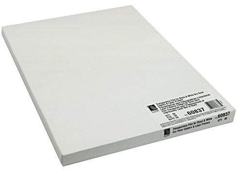 C-Line Transparency Film for Plain Paper/Laser Printers, Clear, 8.5 x 11 Inches, 50 Sheets per Box (60837)