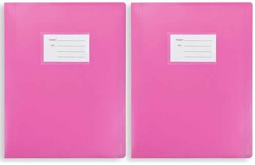 Arpan A4 Display Folder with 104 Pockets | Book Folders for School & Office | Portfolio Book for Certificates, Coursework & Choir Sheets – (Pink Pack of 2)