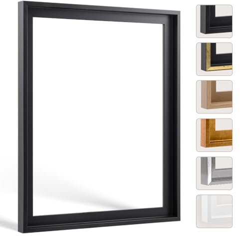 Bildershop-24 Schattenfugenrahmen mit Schattenfuge Lemgo Rahmen für Keilrahmenbilder und Leinwände 80 X 120cm Schwarz (matt)