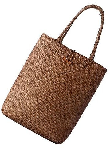 TOPPERFUN Bolso De Paja Grande Tejido a Mano 23.62 Pulgadas Bolso De Playa Cuadrado Natural Para Mujer Y Niña De Mano Verano Uso Diario Y Vacaciones