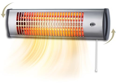 Calefactor Baño Pared - Estufa Baño Infrarrojos - Calentador para Pared con Potencia de 1200 y 600 Watios - Radiador Electrico de Interior de Fácil Instalación