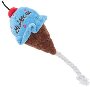 POPETPOP Jouet en Peluche Qui Couine pour Chien Bleu, Jouet à Mâcher pour Chiots Fonction Anti-anxiété, pour Jeux Interactifs et Relaxation