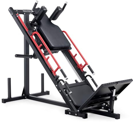 Marcy Máquina Leg Press & Squat para Gimnasio en Casa Entrenamiento Piernas Completo con Sistema de Seguridad Estructura Resistente Prnsa de Piernas y Sentadilla Equipo Compacto Carga Máxima 270 kg