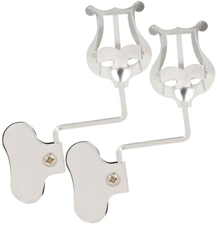 INOOMP Soporte para Partituras Ajustable de Hierro en Color Plata, Ligero y Portátil, 2 Piezas Ideales para Bandas de Marcha y Accesorios Musicales