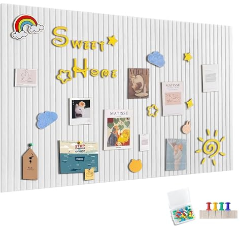 Tablón grande de 90x60cm de fieltro autoadhesivo, tableros de notas adhesivas de fieltro, tableros de notas con 30 chinchetas, tablero de anuncios para pared, decoración para oficina, cocina, fotos
