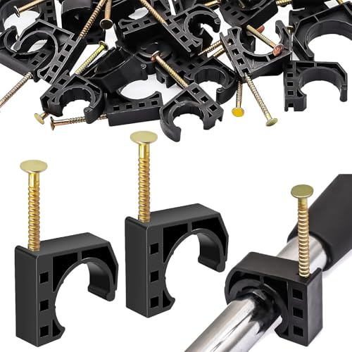 Half Clamp J-Hook | Clamp Hook with Nail - Garage Storage Tool for Mounting Suspension Support Installation Dryer Vent Backyard Ground Sports