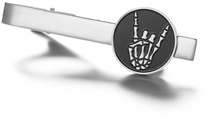 Dreamtimes Pin para corbata con calavera de roca Pin para corbata de Halloween Pin para corbata con figura en lenguaje de signos para hombre