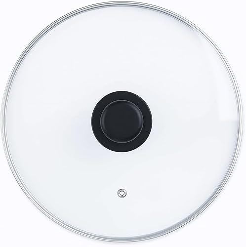 Coperchio Padella 20/24/28 cm in Vetro Temperato con Pomolo Ergonomico e Foro Sfiato, Coperchio Universale per Cucina, Resistente al Calore e Adatto a Varie Dimensioni di Padelle(Ø 20 cm)