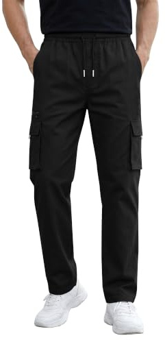 YAOBAOLE Pantalon Cargo Homme Pantalon de Travail Homme Multi Poches Pantalons Cargo Léger Casual