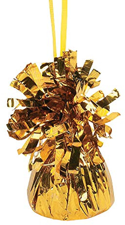 Fun Express Balloon Weights Pack of 12 - Gold Foil Wrapped Helium Balloon Holders for Table Centerpieces | Heavy Duty Balloon Anchors for Birthday Wedding Party Decorations | Indoor Outdoor Event