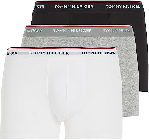 Tommy Hilfiger Herren Boxershorts Trunks Unterwäsche, Mehrfarbig (Black/Grey Heather/White), XL