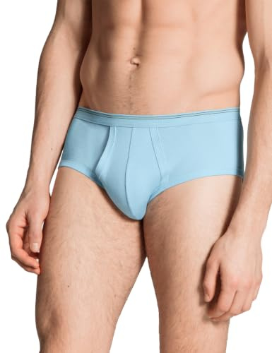 Calida Men's Cotton Classic Briefs, Full Seat Coverage | Twisted Cotton Line | 100% Cotton | Blue