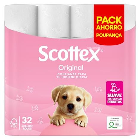 Scottex Original Papel Higiénico Seco 32 rollos