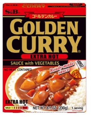 S & B GOLDEN CURRY EXTRA CHAUD 230gr - très épicé avec des légumes