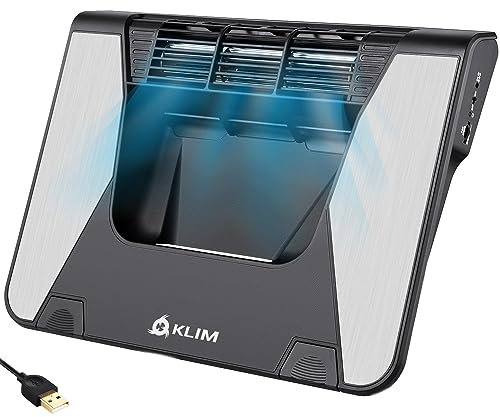 KLIM Airflow + Raffreddatore per PC portatile NUOVA + Innovativa Turbina a Flusso Incrociato + Alte Prestazioni + Alta Qualità + Garanzia di 5 anni + 10-17