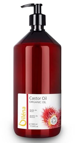 Olio de Ricino, Spremuto a Freddo, 100% Naturale,Occhiaie, Capelli Secchi, Cuticole, Viso, Corpo, Acceleratore di Crescita, Ciglia, Unghie, Barba, Siero Anticaduta, Vegano,1000 ml