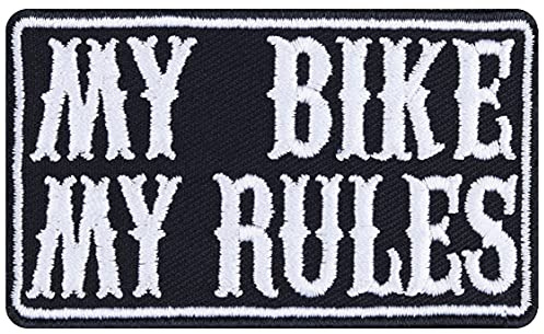 Parches ropa termoadhesivos: MOTERO My Bike, my rules Plancha Parche Cuadro | Regalo para Moto Aplicación para Chaqueta/Chaleco/Jeans/Motocicleta Funda | 75x45mm