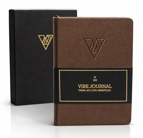 Guided Journal for Men | 13-Week Mindfulness & Self Mastery System for Habit Building, Reflection & Self Improvement | Daily Prompts & Exercises | A5 Vegan Leather | Premium Gift Box | His Vibe