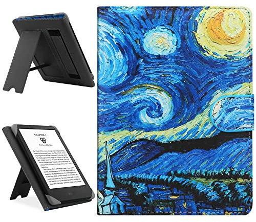 HoYiXi Étui Universel pour 6-6.8'' Kobo/Pocketbook/Tolino/Sony E-Book Reader 6.8 Kindle Paperwhite/6 Nouveau Kindle 2022 & 2019/Kobo Clara HD/Kobo Clara 2E Coque Housse avec Support, Nuit étoilée