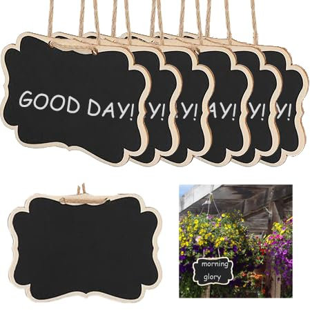 Wisebom Lot de 20 Etiquettes à Planter Pancarte en Bois pour l'Étiquetage des Plantes Mini Signe des Étiquettes en Bois Ardoise Craie Tableau Noir pour Étiquette de Jardin