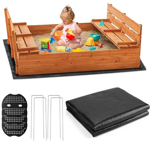 Vello per sabbiera 2x2 m Vello per Erbacce Pellicola per Erbacce Vello da Giardino Contro Le Erbacce Vello per Erbacce permeabile all'Acqua Traspirante Resistente agli Strappi per Giardino Sabbiera