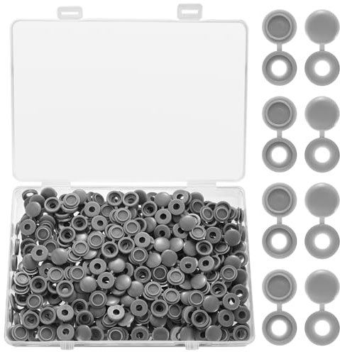 250 Stück Schrauben Abdeckkappen für Schraubabdeckungen, 5mm Kunststoff Schraubenkappen, Schutzkappen für Schrauben, Dekorative Schraubdeckel für Schrauben Möbel Dekoration, Grau