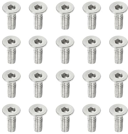 PATIKIL M2 x 6mm Flat Head Socket Cap Screws, 100 Pack 304 Stainless Steel 18-8 Machine Screws Flat Countersunk Bolts Hex Socket Drive Fasteners Grade 6.8