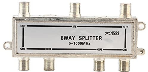 6 Vías de Divisor de Cable Coaxial, 5-1000MHz, Combinador de Divisor de Coaxo Activo CATV, Trabaje con el de Antena de TV Satelital CATV y Configuraciones de MOCA
