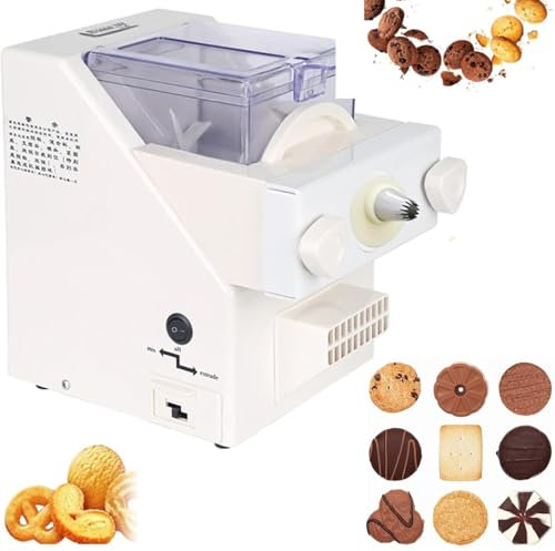 180W Macchina automatica per la produzione di biscotti, formatrice di biscotti, con 8 ugelli sostituibili, 6 stampi per biscotti, 50-60 giri al minuto, funzionamento facile, per negozio di dolci, cuci