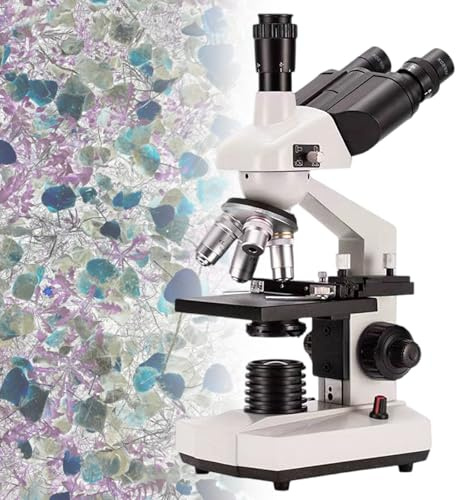 Microscopio trinoculare composto con ingrandimento 40X-5000X con illuminazione a LED, microscopio professionale da laboratorio per scuola e uso clinico