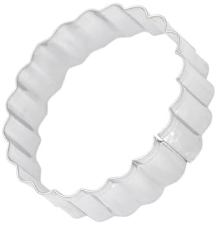 SAFIGLE Stampo per Biscotti in Acciaio Inox 5 Pezzi con Fustella Dentata Taglierina per Dolci Rotonda Set per Pasta di Zucchero e Decorazioni Fai da Te per Panetteria Casalinga e Feste