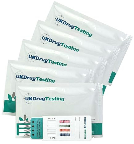 Urine Drug Testing Kits – Harm Reduction – Tests for 4 Most Abused Party Substances (5 Tests)