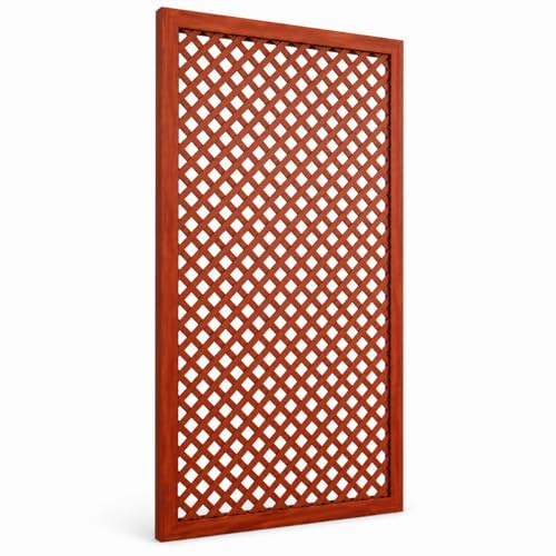 Traliccio Divisorio In Legno Di Pino Pannello Grigliato Per Giardino Balcone E Terrazza Supporto Per Piante Rampicanti Privacy Outdoor Design Decorativo 60 x 183 Cm Legno Scuro