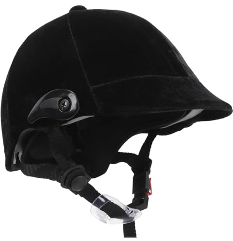 SHINEOFI Casque D’équitation Ajustable en Polypropylène pour Garçon et Filles Noir