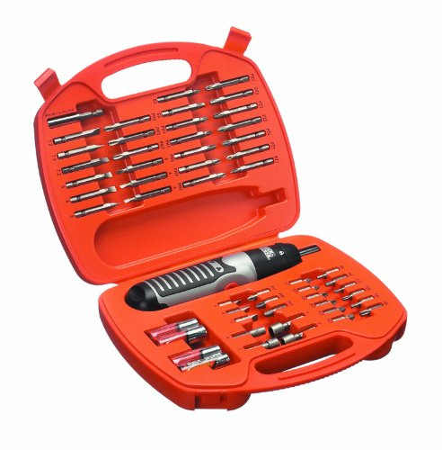 Black+Decker Batteriebetriebenes Schrauber-Set (54-tlg., PH1/2/3, PZ1/2/3, SL4/6/7,2, TX15/20/25/30, H3/4) A7071
