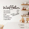 GRAZDesign Wandtattoo Küche Rezept Waffeln | Küchenaufkleber selbstklebend - 34x30cm / 010 weiss