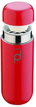 Pioneer DrinkPod Isolierflasche aus Edelstahl 0,2 L Doppelwandig Thermo-Lebensmittelbehälter 6 Stunden Heiß 24 Stunden Kühl Auslaufsicher BPA-Frei - Rot