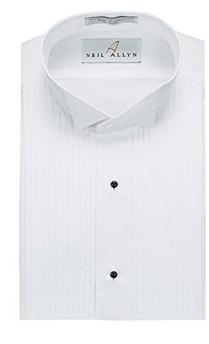 Neil Allyn Women's Tuxedo Shirt - 1/4 Pleat, Wing Collar, Size 4 White