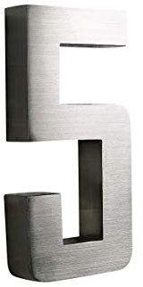 5 Hausnummer Edelstahl 3D rostfrei witterungsbeständig 20cm Hoch 0 1 2 3 4 5 6 7 8 9 a b c d erhältlich (5)