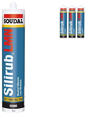 Grey Soudal Silicone Sealant Slirub LMN All Purpose External Low Modulus Neutral Cureal Low Modulus Neutral Cure