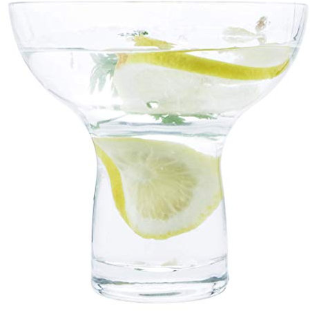 Chefcaptain Lot de 4 verres à margarita sans pied, sans plomb, avec base lourde, verres à cocktail XL, grande taille, 473,6 g, lot de 4 (transparents)