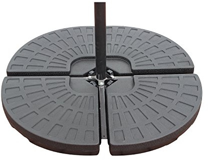 CONCEPT USINE | Poids de lestage Parasol Pied en Croix | Lot de 4 Dalles à Lester Polyéthylène Haute Densité | A remplir d'eau ou de Sable : 13L par Dalle | Résiste Chocs & Intempéries Imperméables